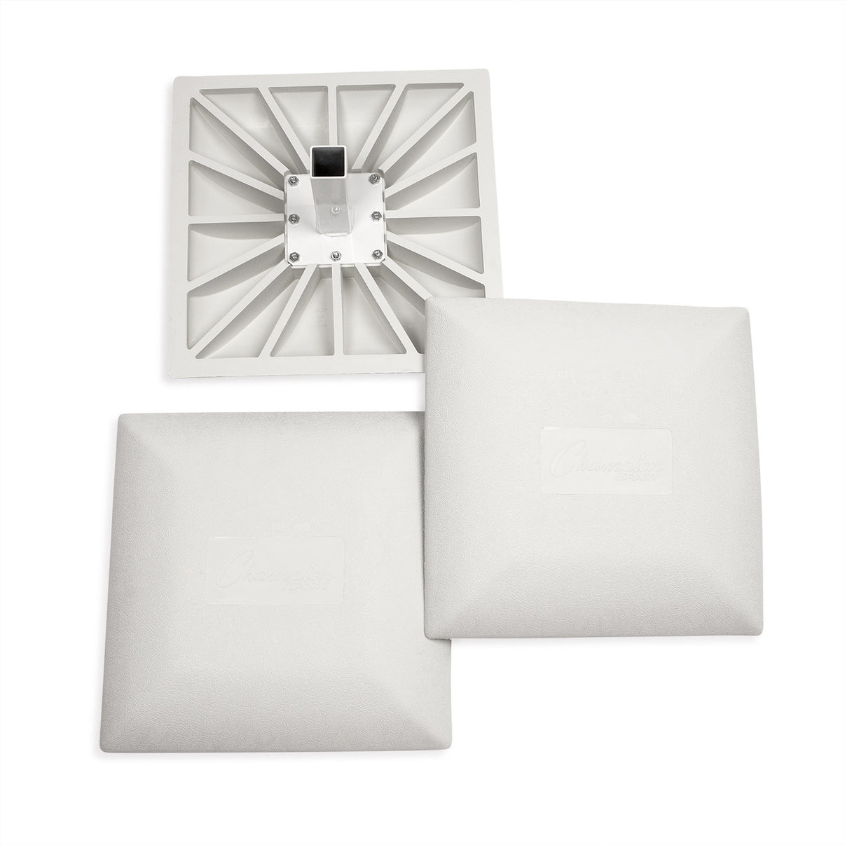Champion Sports Hollywood Type Safety Slider Base Set - set of three white rubber bases with beveled corners