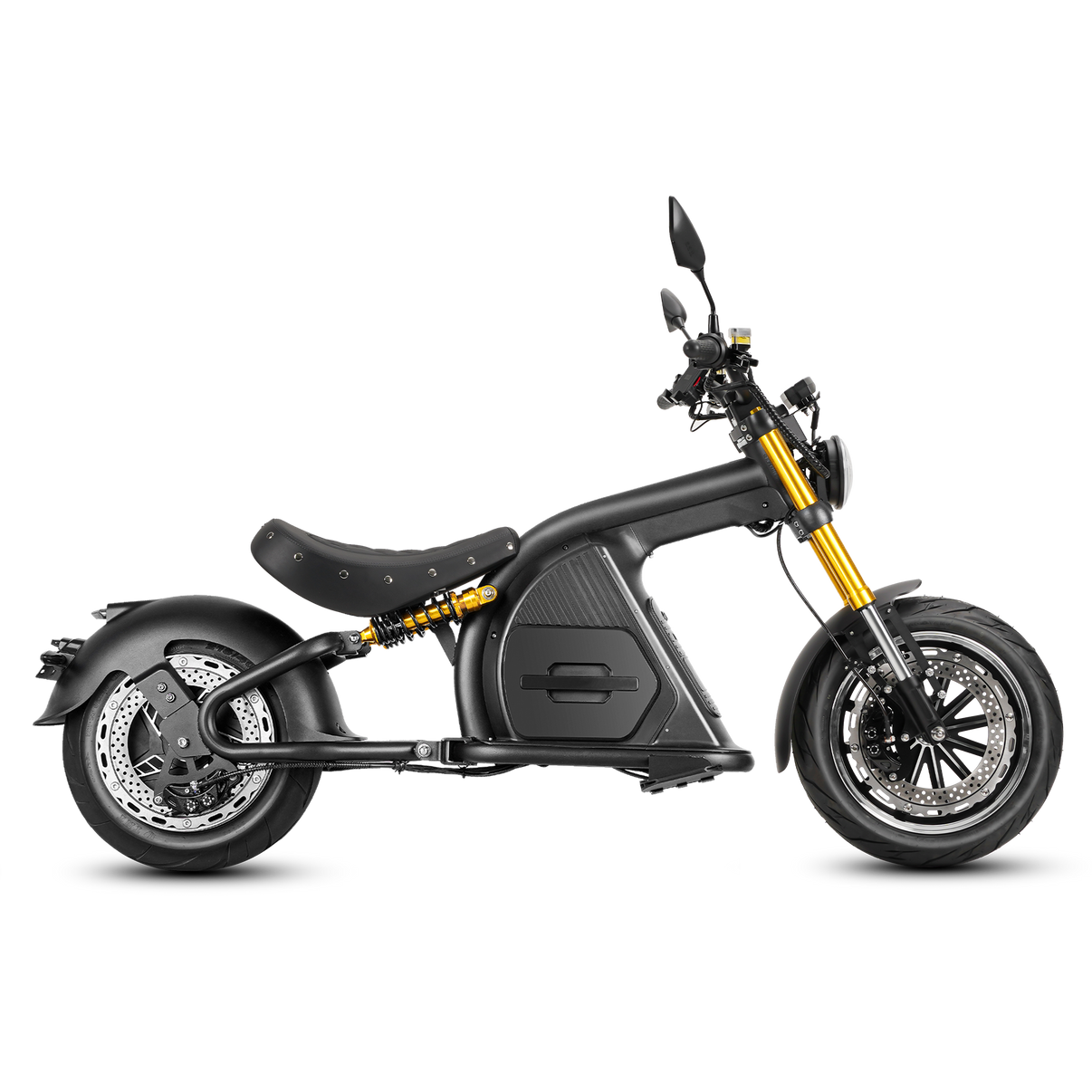 Eahora Bad Boy M8S Black 4000W electric chopper motorbike side view
