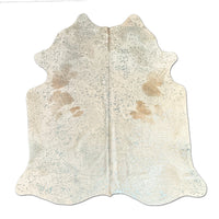 Metallic Pale Blue Cowhide Rug