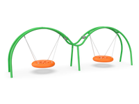 UltraPlay Double Flying Saucer Swing MBT276 - full view of commercial double saucer swing structure