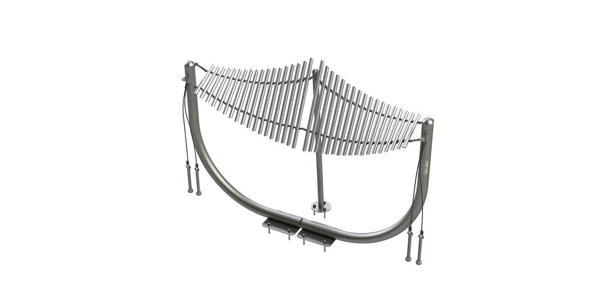 Freenotes Manta Ray aluminum metallophone with inground mount kit - full product view