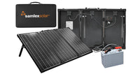 Samlex MSK-135 portable solar charging kit panels unfolded outdoors