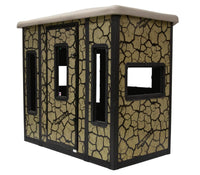Muddy Penthouse Steel Box Blind exterior - cracked mud pattern steel wall construction