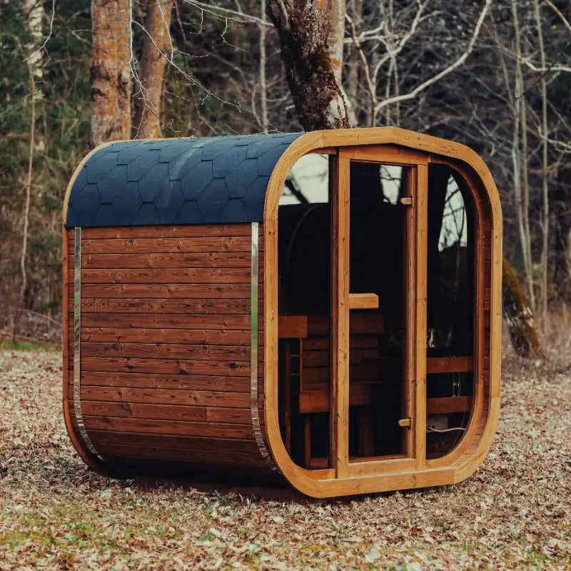 Mande Spa MW16 ThermoWood 4-person outdoor sauna exterior view