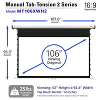 Elite Screens Manual Tab-Tension 2 Series Projector Screen