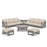 Marindo 6 Piece Outdoor Convertibale Sectional Sofa Set With 2 Ottoman
