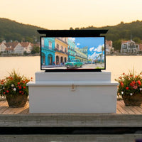 MirageVision Outdoor Marine Dock Box Lift Cabinet with 32-inch Silver TV - hero product shot