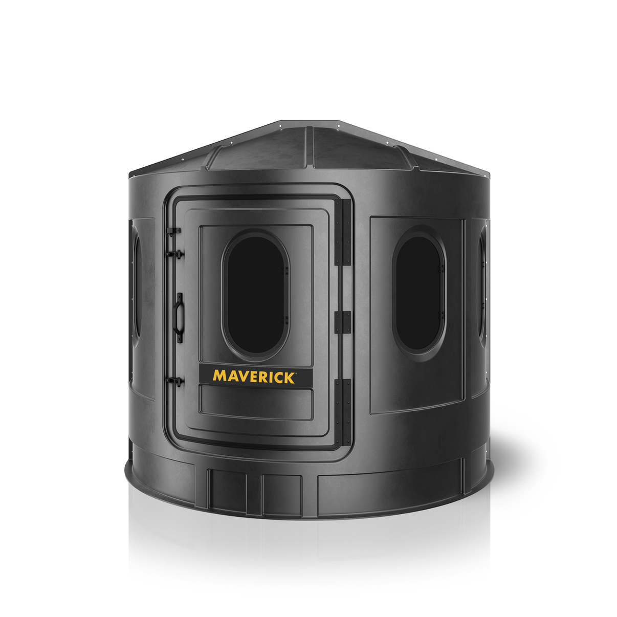 Maverick XL Black Hard-Sided Hunting Blind - Front View with Tinted Windows