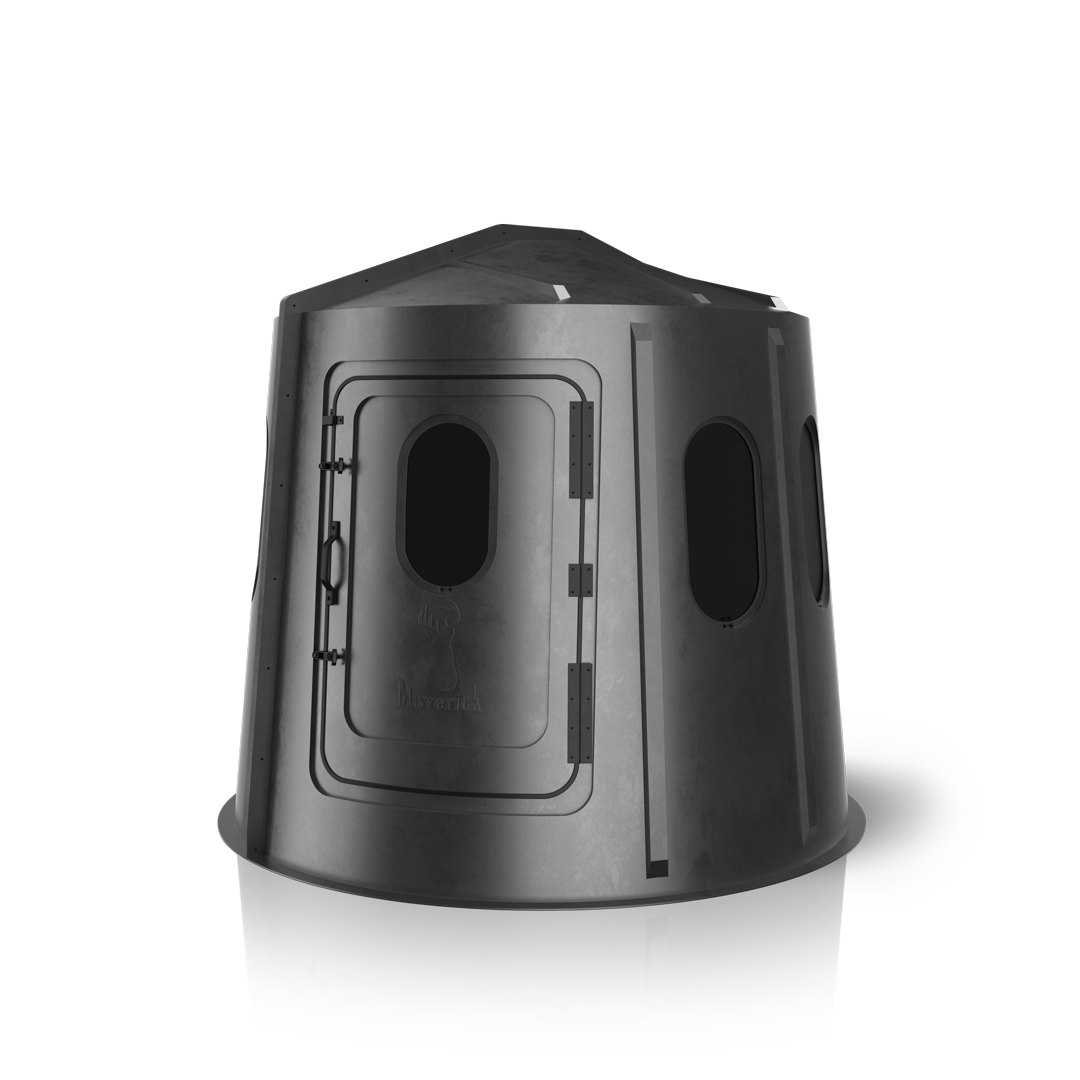 Maverick 6-Shooter Blind in black with tinted windows - front view
