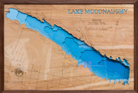 Wooden Map of Lake McConoughy in Keith County, Nebraska