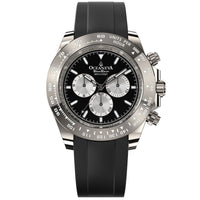 Oceaneva WaveRacer 1000m Mechanical Chronograph Automatic Grade 5 Titanium Watch Black Silver