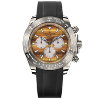Oceaneva WaveRacer 1000m Mechanical Chronograph Automatic Grade 5 Titanium Watch Tigers Eye