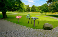 Freenotes Mellow Marsh Ensemble featuring Small Mushroom, Ribbity Bell, and Lilypad Cymbals outdoors
