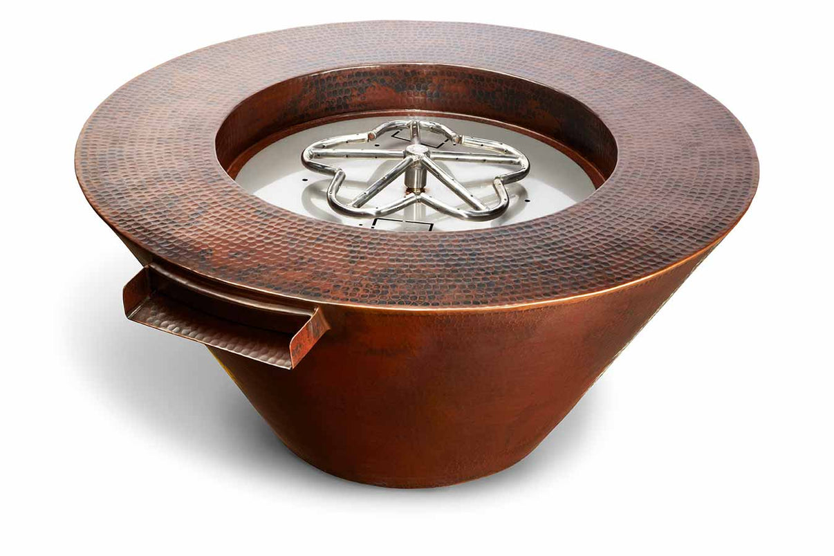 HPC Copper Bowl Series Hammered Mesa Fire and Water Bowl - hand-hammered oiled copper finish