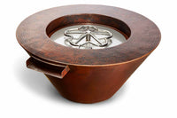 HPC Copper Bowl Series Hammered Mesa Fire and Water Bowl - hand-hammered oiled copper finish
