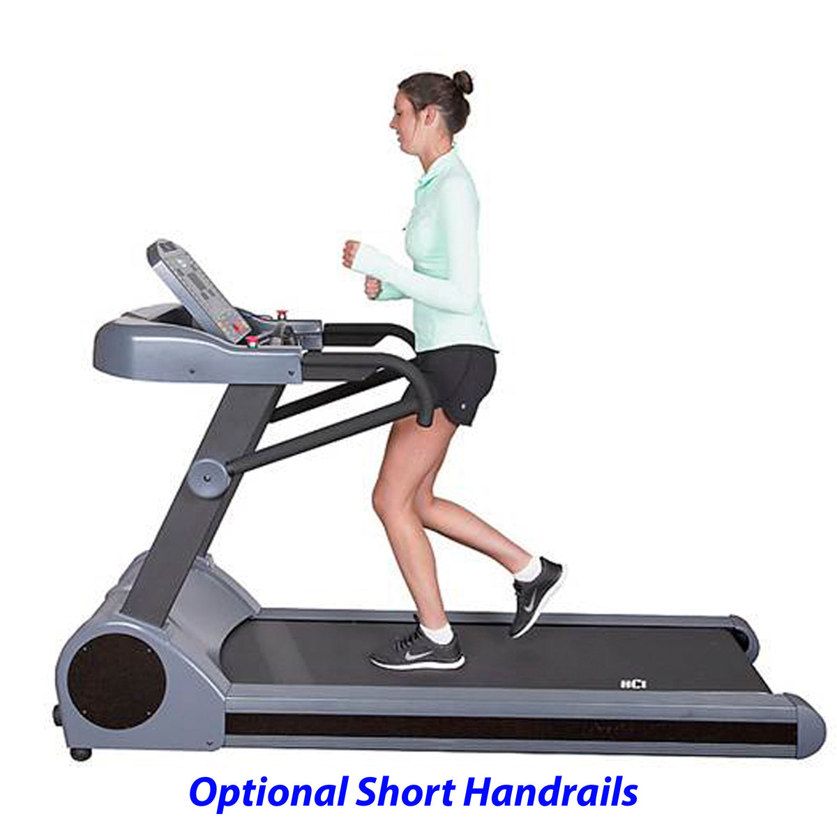 HCI Fitness PhysioMill Rehabilitation Treadmill full view with medical handrails