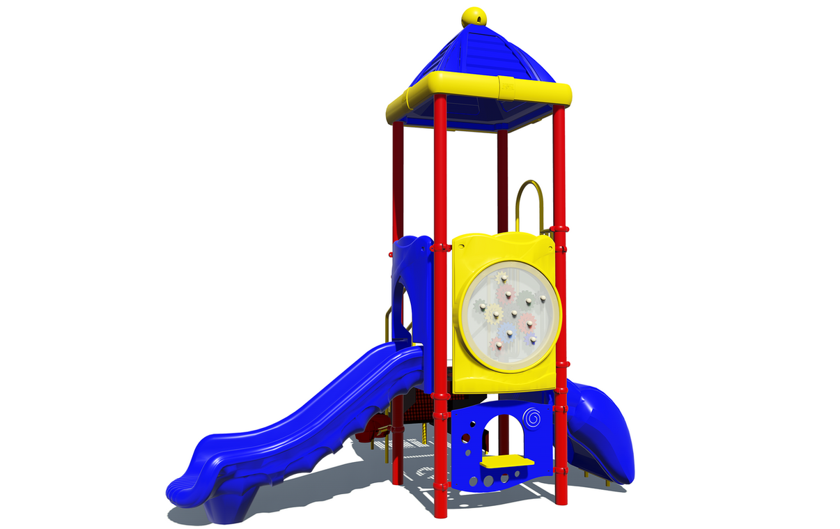 Playground Boss Mini Monkey Commercial Playground - Primary Color Scheme, Front View