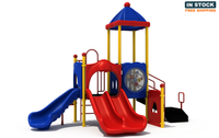 Monkey Around Commercial Playground Front View - Primary Color Scheme