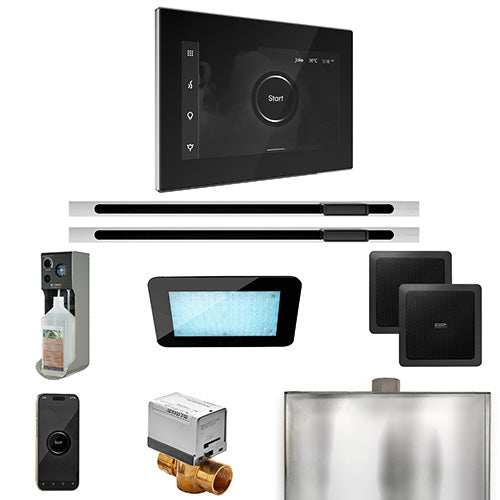Mr.Steam XDream Max Linear Control Package in Polished Chrome with Black Face