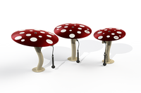 Rendering of the three Mushroom Bells in the Freenotes Ensemble - small, medium, and large