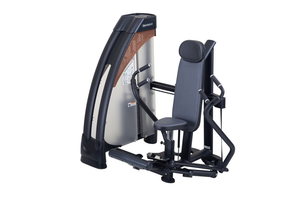 SportsArt N915 Status Independent Chest Press - full view of commercial selectorized chest press machine