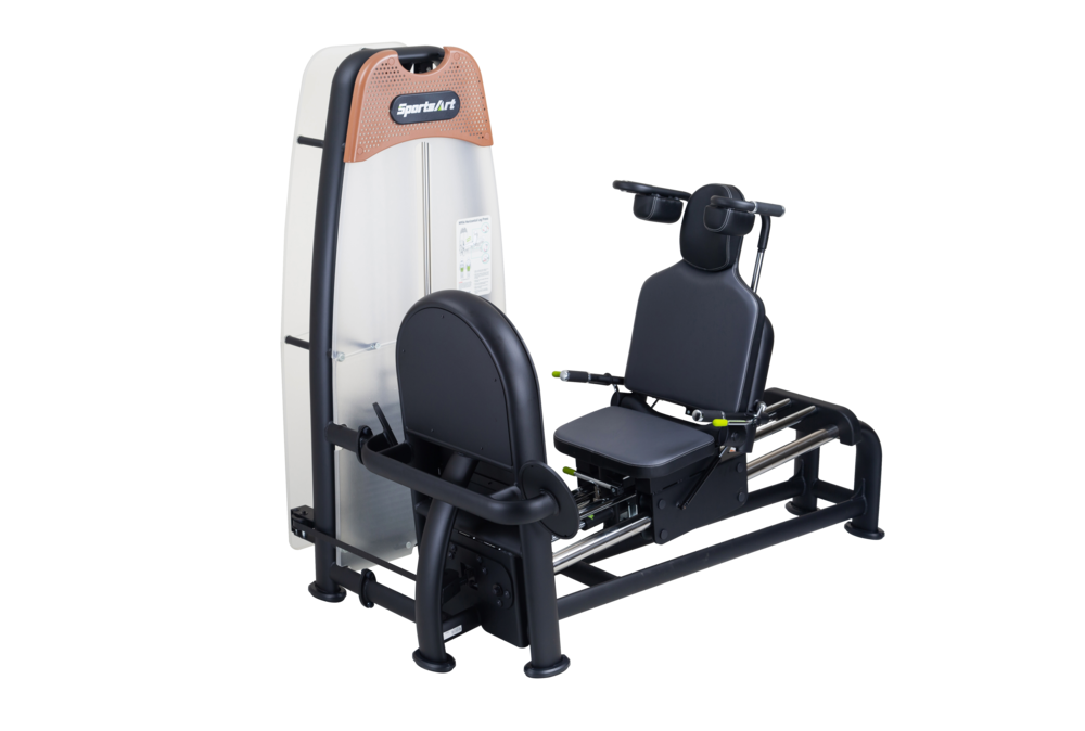 SportsArt N956 Status Horizontal Leg Press - full view, commercial gym strength machine