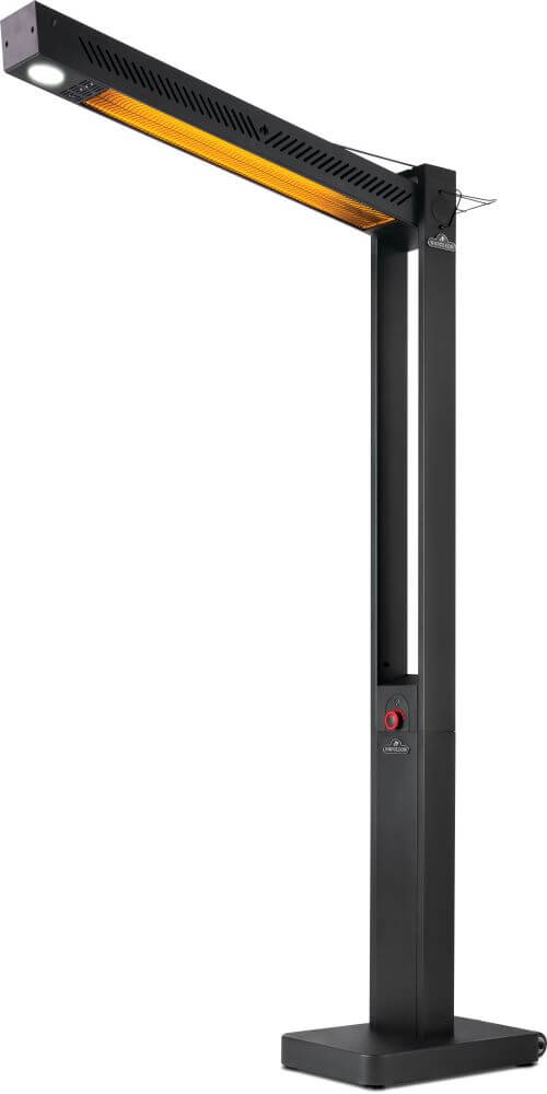 Napoleon Phantom Freestand Electric Outdoor Infrared Heater in matte black - full product view