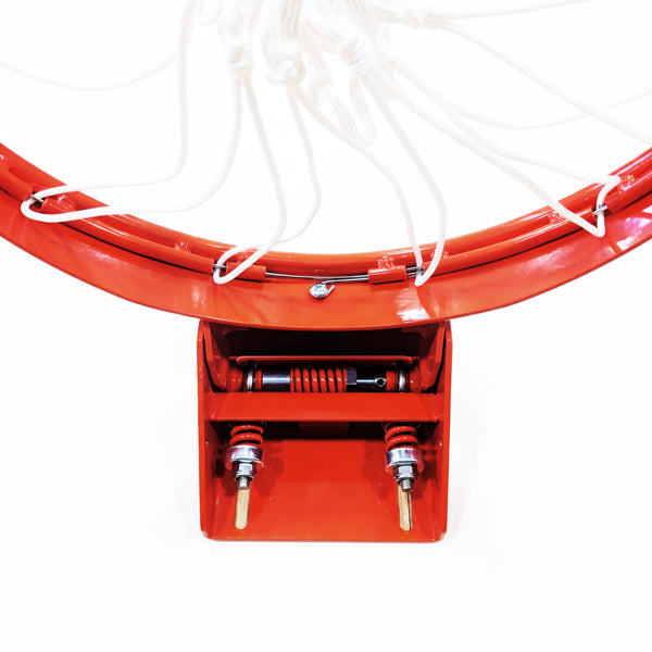 Close-up of the crank-adjustable height mechanism