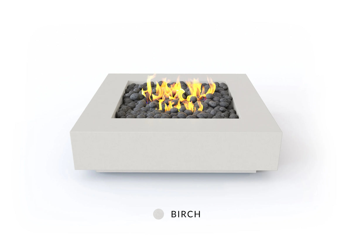 Studio Nisho Notus luxury square gas fire pit in Birch finish