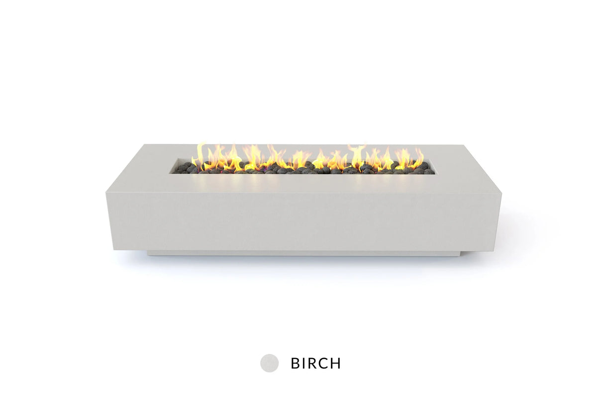 Studio Nisho Pallas rectangle gas fire pit in Birch finish