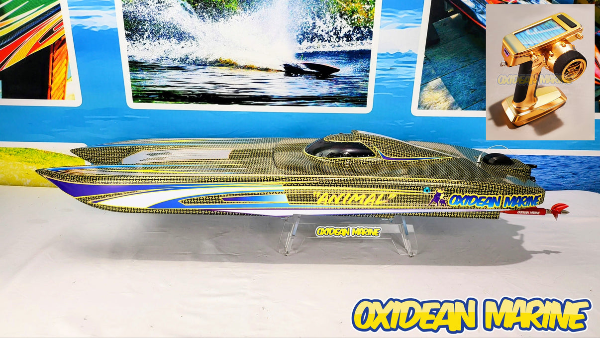 Oxidean Marine Animal Cat II EQ Twin Cat RTR RC Boat in Carbon/Kevlar - hero product view