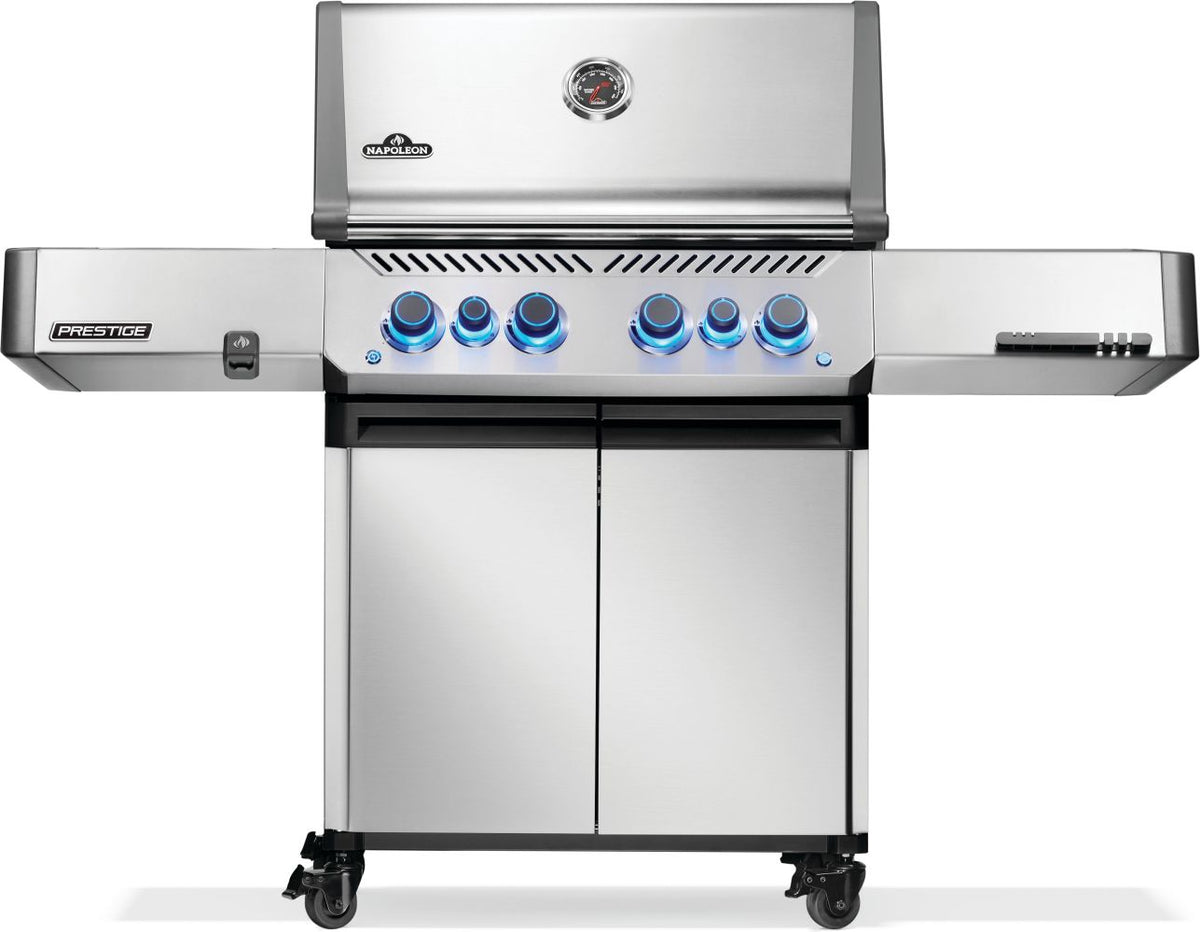 Napoleon Prestige 500 RSIB Gas Grill - full hero view in stainless steel