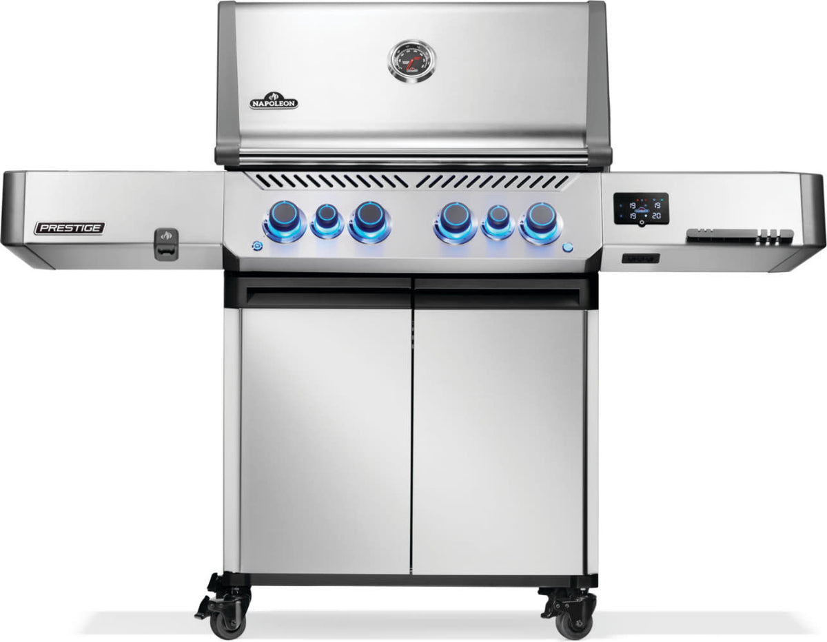 Napoleon Prestige 500 Connected RSIB Gas Grill - full hero view with stainless steel finish