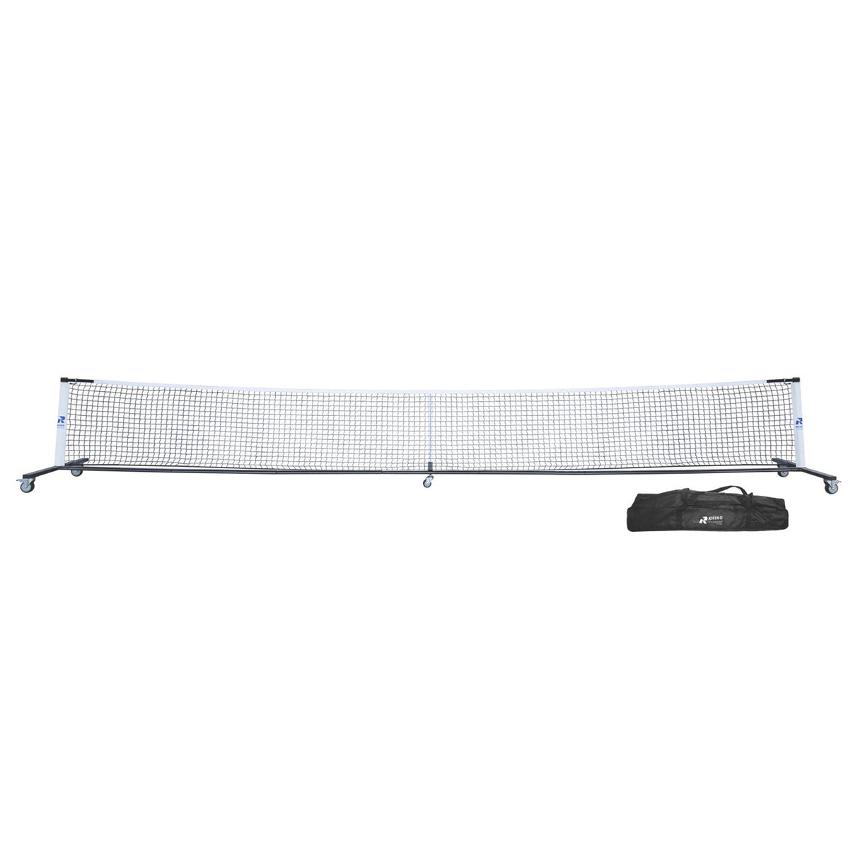 Rhino Pickleball Pro Net with Wheels - 22ft portable pickleball net system with locking wheels and powder-coated steel frame