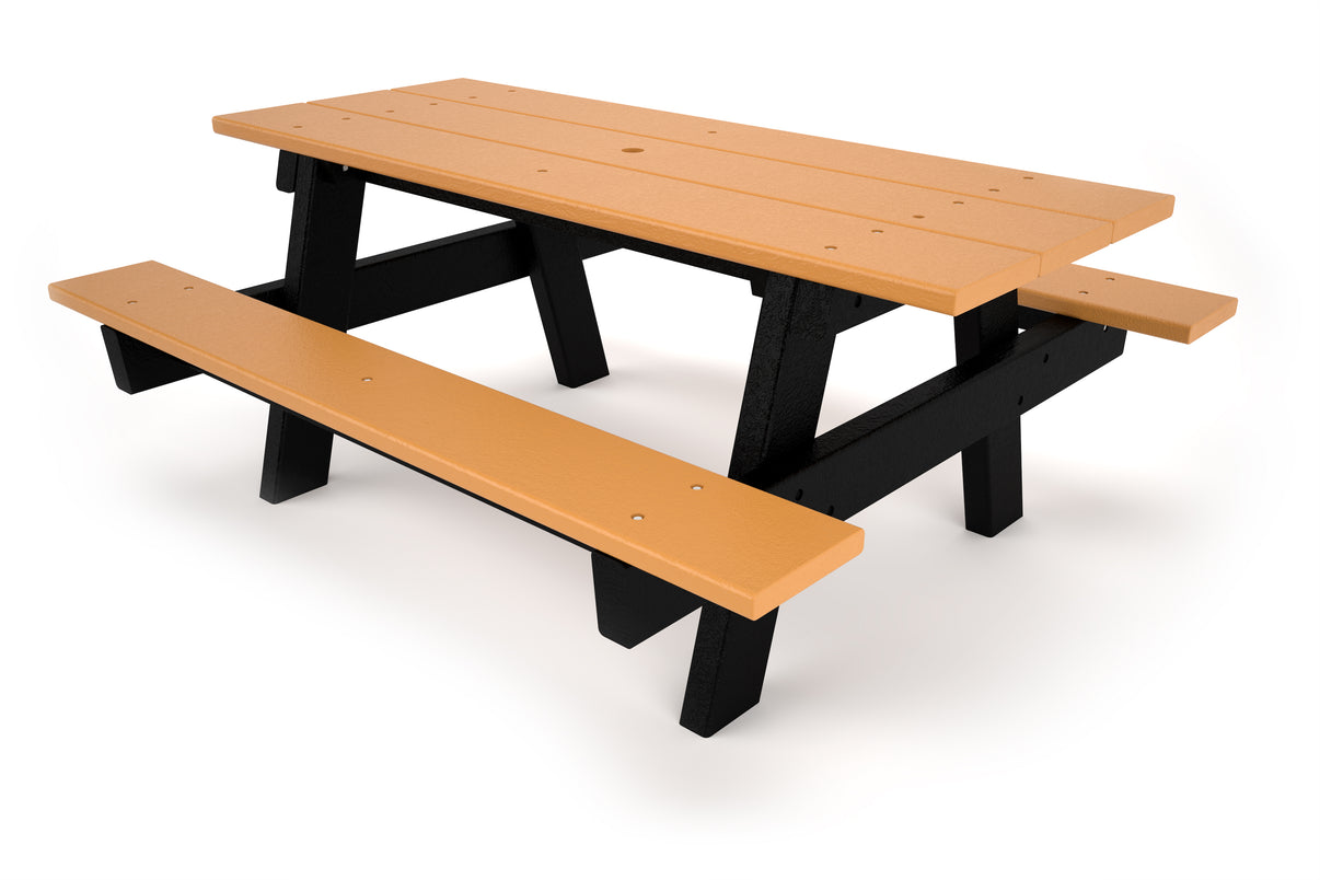 Frog Furnishings 6 ft A-Frame Picnic Table in Cedar Resinwood - side view