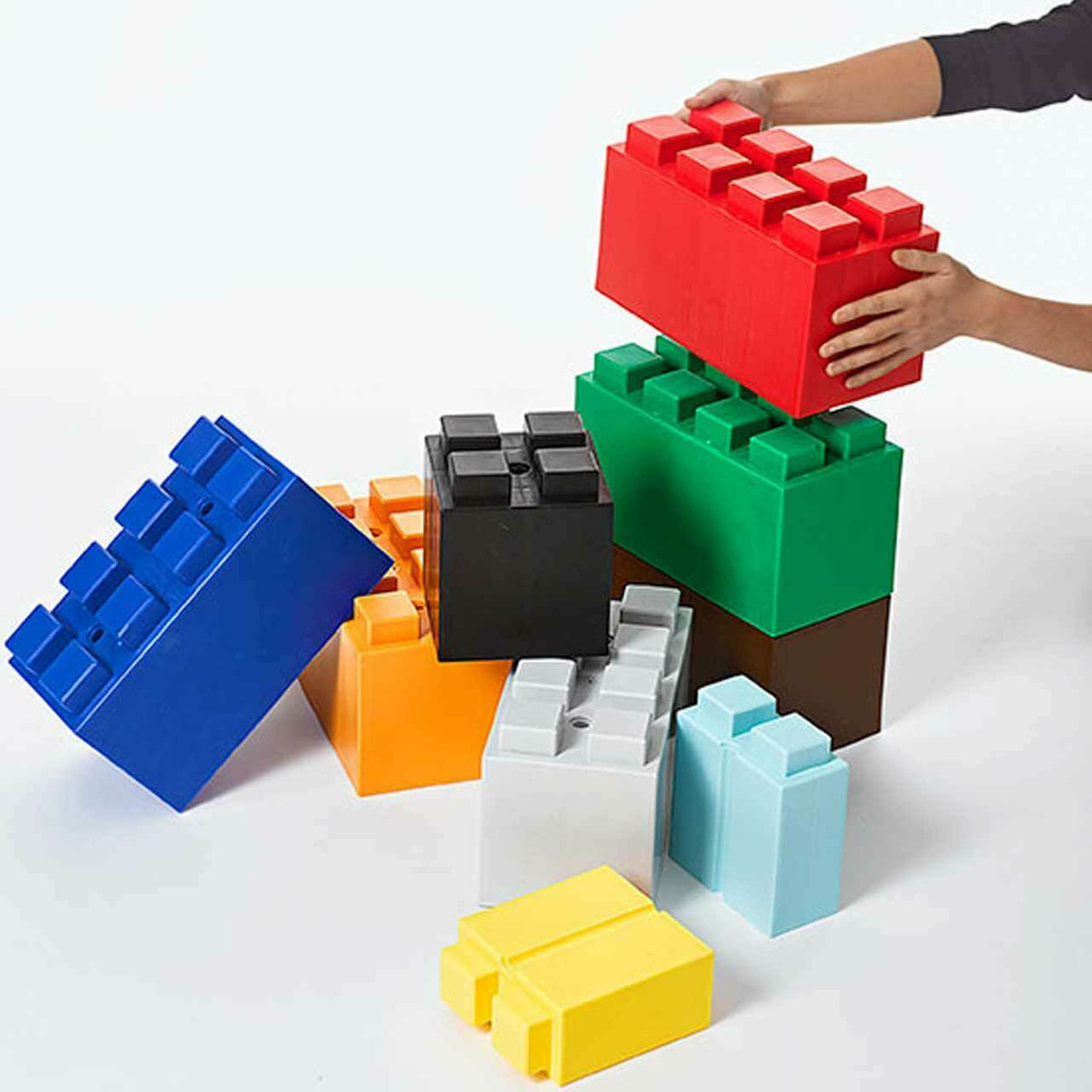 EverBlock Classroom Play Mixed Block Set - stacked blocks display