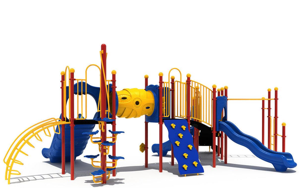 Playground Boss Monkey Maze Commercial Playground - Primary Color Scheme Front View