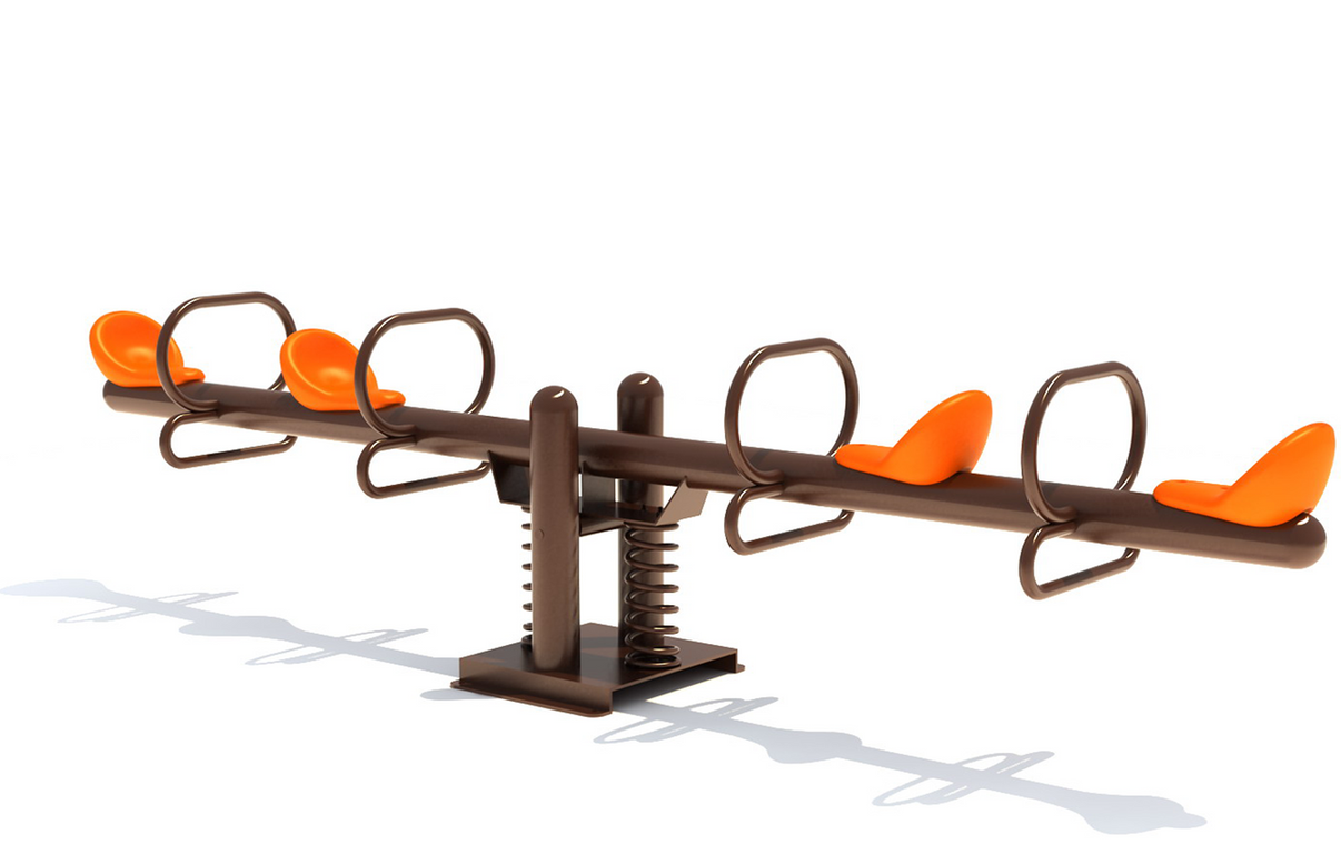Playground Boss Four Seat Seesaw for ages 2 to 12, accommodates 4 children
