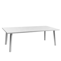Panama Jack Mykonos Rectangular Outdoor Dining Table in white aluminum - hero shot