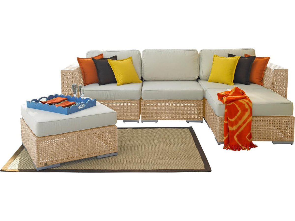 Panama Jack Austin Wicker Sectional Set - front view