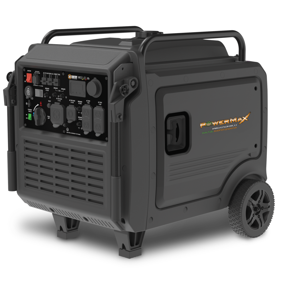 PowerMax PMG-105DFiRCO 10,500-watt dual-fuel inverter generator - full view