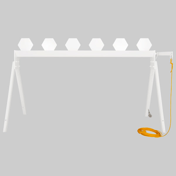 MGM Sportsman Plate Rack full view with 6 resetting HEXALLOY 550 steel plates