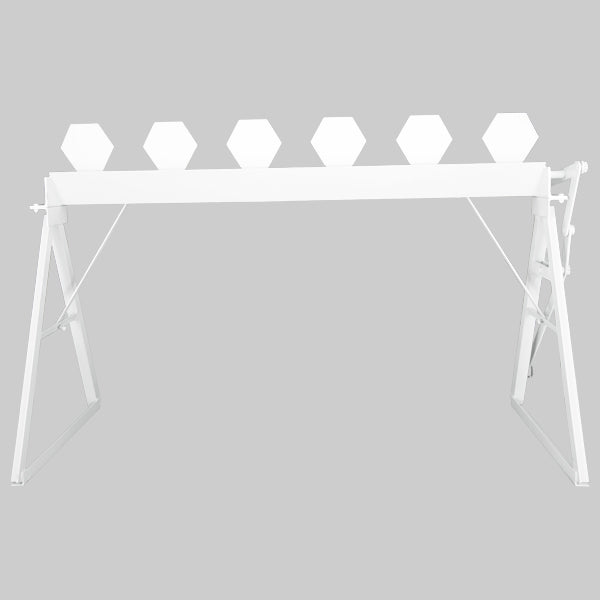 MGM Targets Deluxe Plate Rack with AR550 HEXPlate steel targets - front view