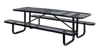 Vestil expanded metal rectangle picnic table - 30x96 inch model in black