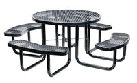 Vestil Round Top Steel Mesh Picnic Table - 46-Inch