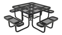 Vestil Square Top Steel Mesh Picnic Table - 46-Inch Commercial