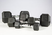 York Barbell 5-50lb York PVC Hex Dumbbell Set with Chrome Ergo Handles
