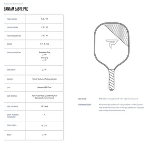 Paddletek Bantam Sabre Pro Pickleball Paddle