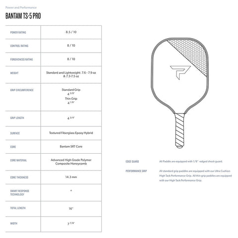 Image of Paddletek Bantam TS-5 Pro Pickleball Paddle