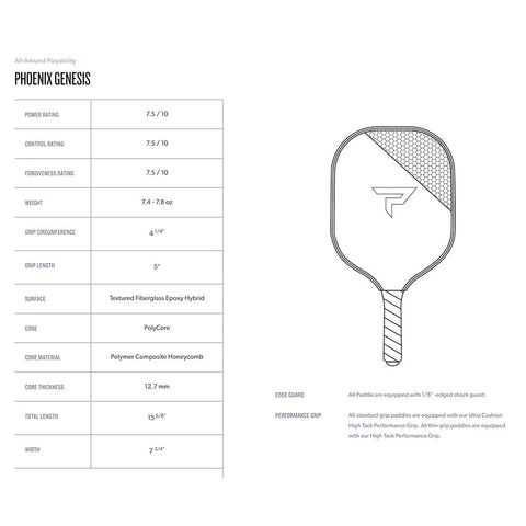 Image of Paddletek Phoenix Genesis Leigh Waters Signature Pickleball Paddle